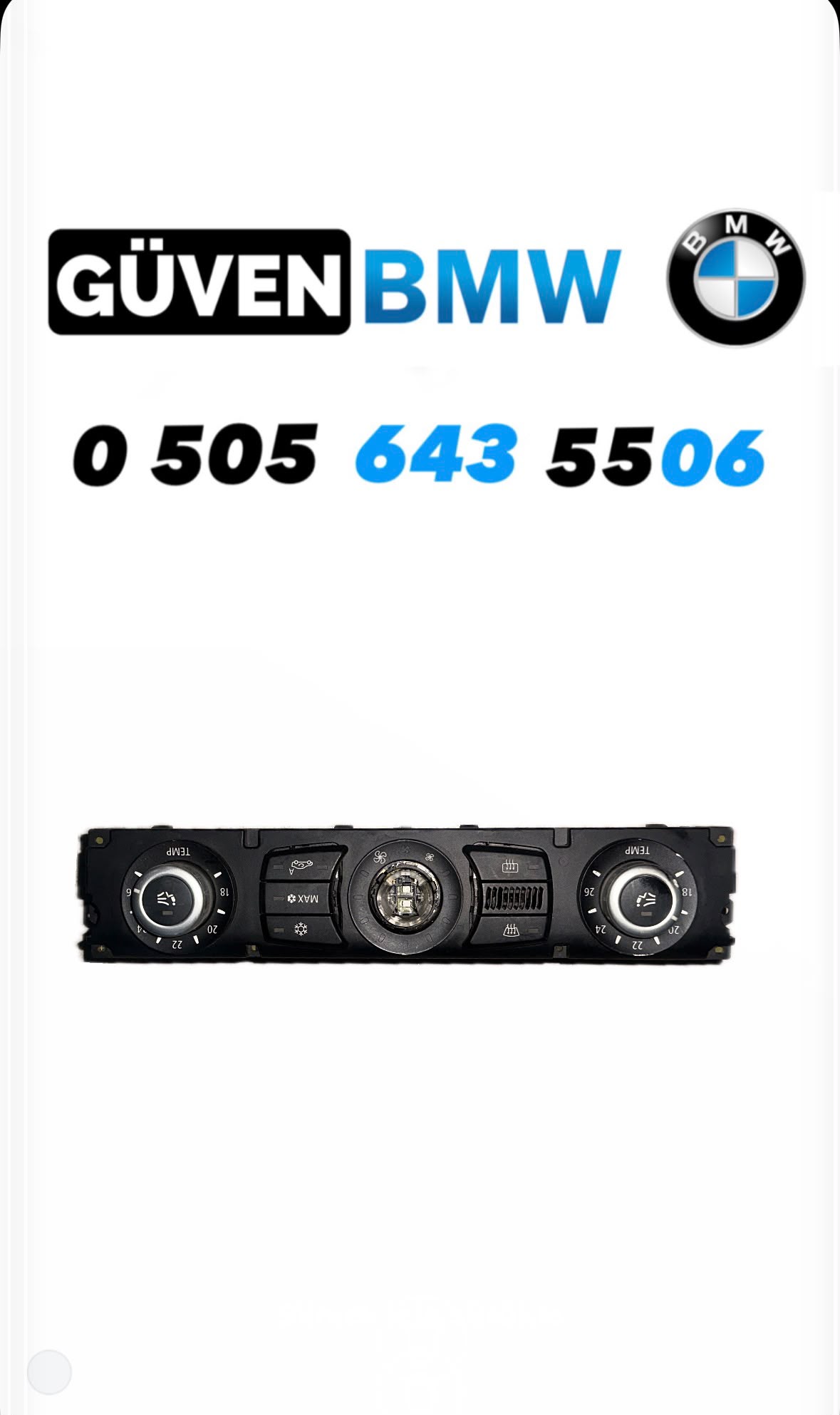 E60 KLİMA PANELİ ÇIKMA ORJİNAL 64119122396